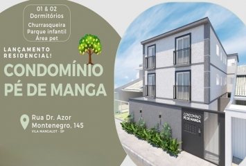Apartamento com quintal novo à venda no Bairro da Vila Mangalot na Rua Doutor Azor Montenegro